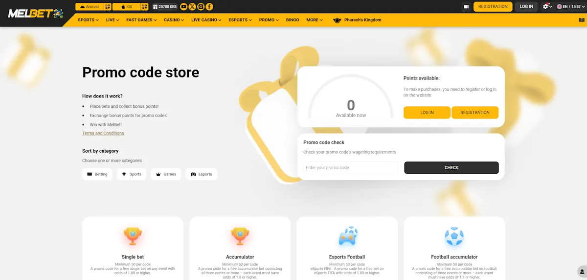 Melbet Promo Code Store Screenshot